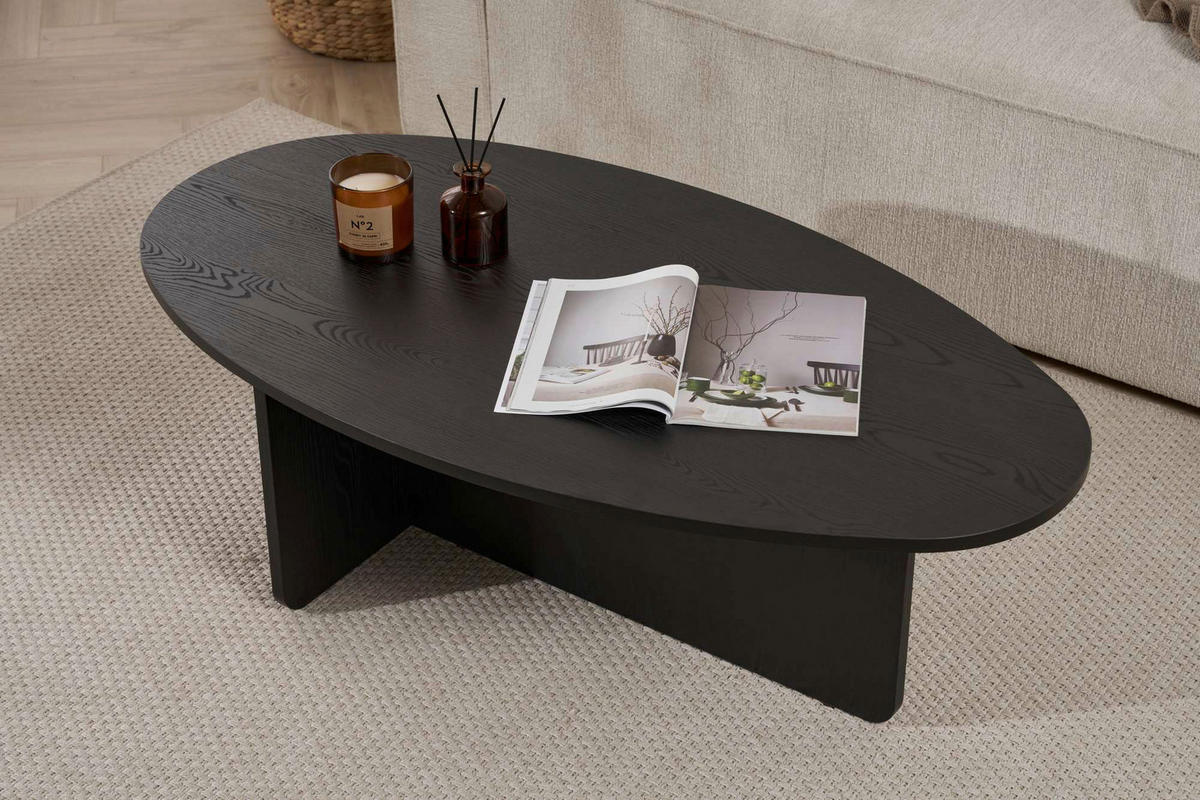 COUCHTISCH 120/40/65 cm Freiform Schwarz  - Schwarz, Design, Holzwerkstoff (120/40/65cm) - MID.YOU