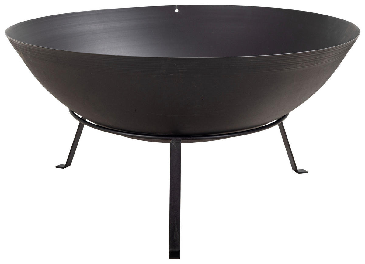 FEUERSCHALE  - Schwarz, Design, Metall (70/70/34cm) - Nouvel