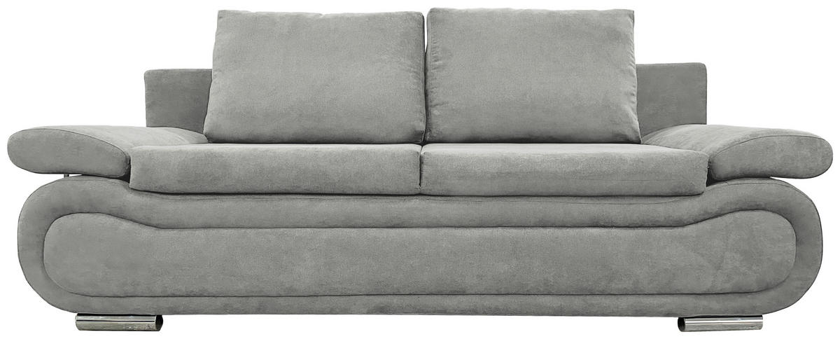 SCHLAFSOFA Jacquard Grau  - Chromfarben/Beige, Design, Textil (200/78/90cm) - Venda