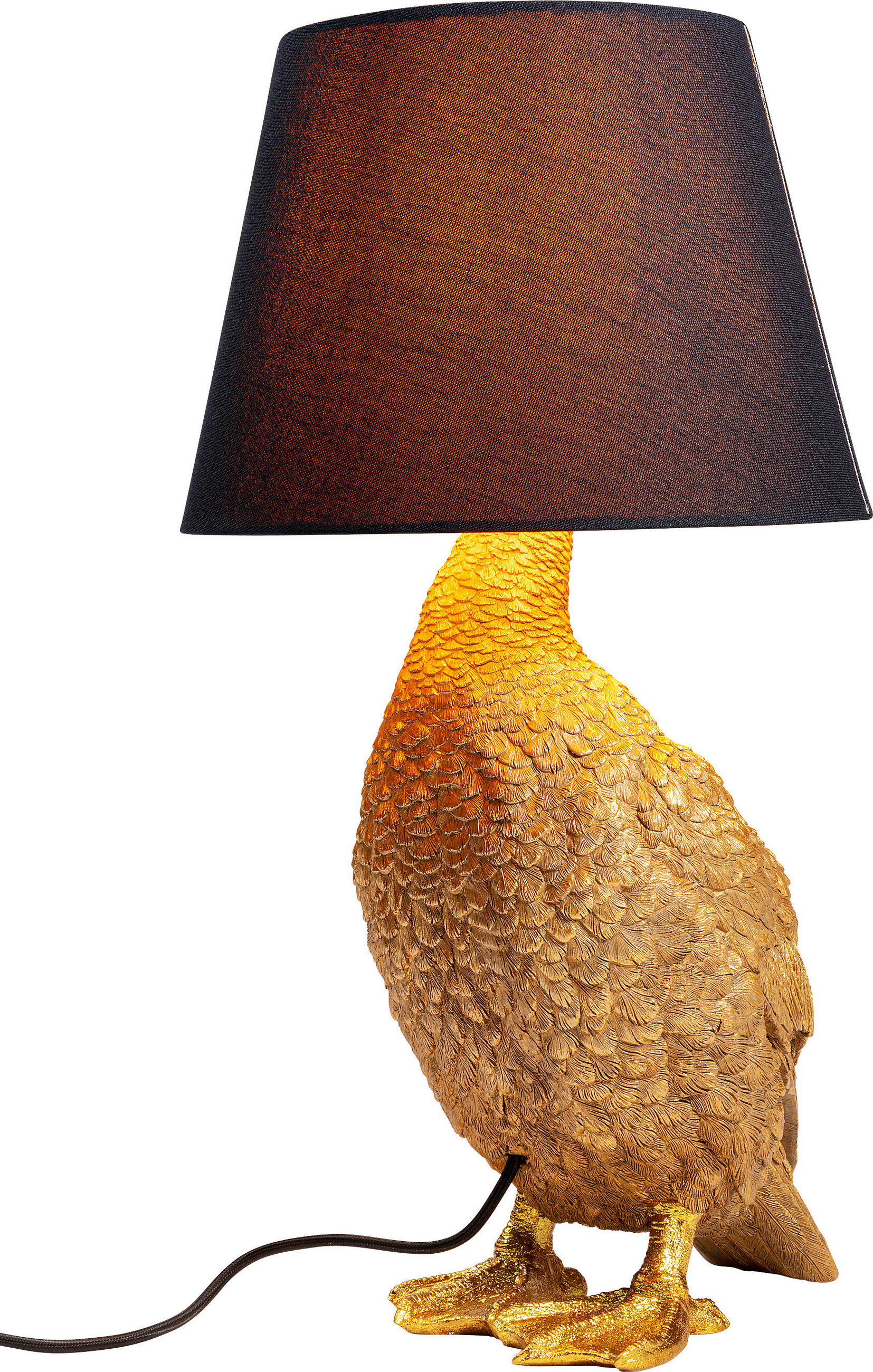 TISCHLEUCHTE - Goldfarben/Schwarz, Trend, Kunststoff/Textil (30,5/58/35cm) - Kare-Design
