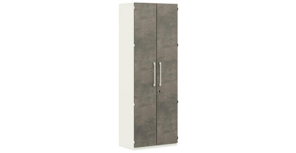 AKTENSCHRANK Anthrazit, Weiß - Anthrazit/Weiß, KONVENTIONELL, Holzwerkstoff (80/220,5/41,9cm) - Moderano