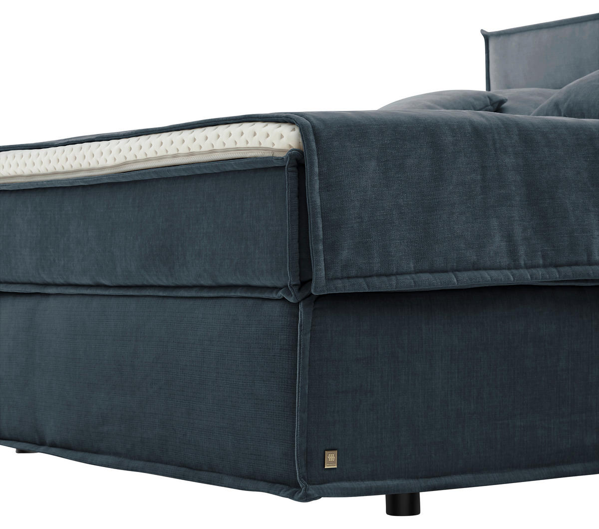 BOXSPRINGBETT 180/200 cm  in Blau  - Blau/Schwarz, Design, Textil (180/200cm) - Musterring