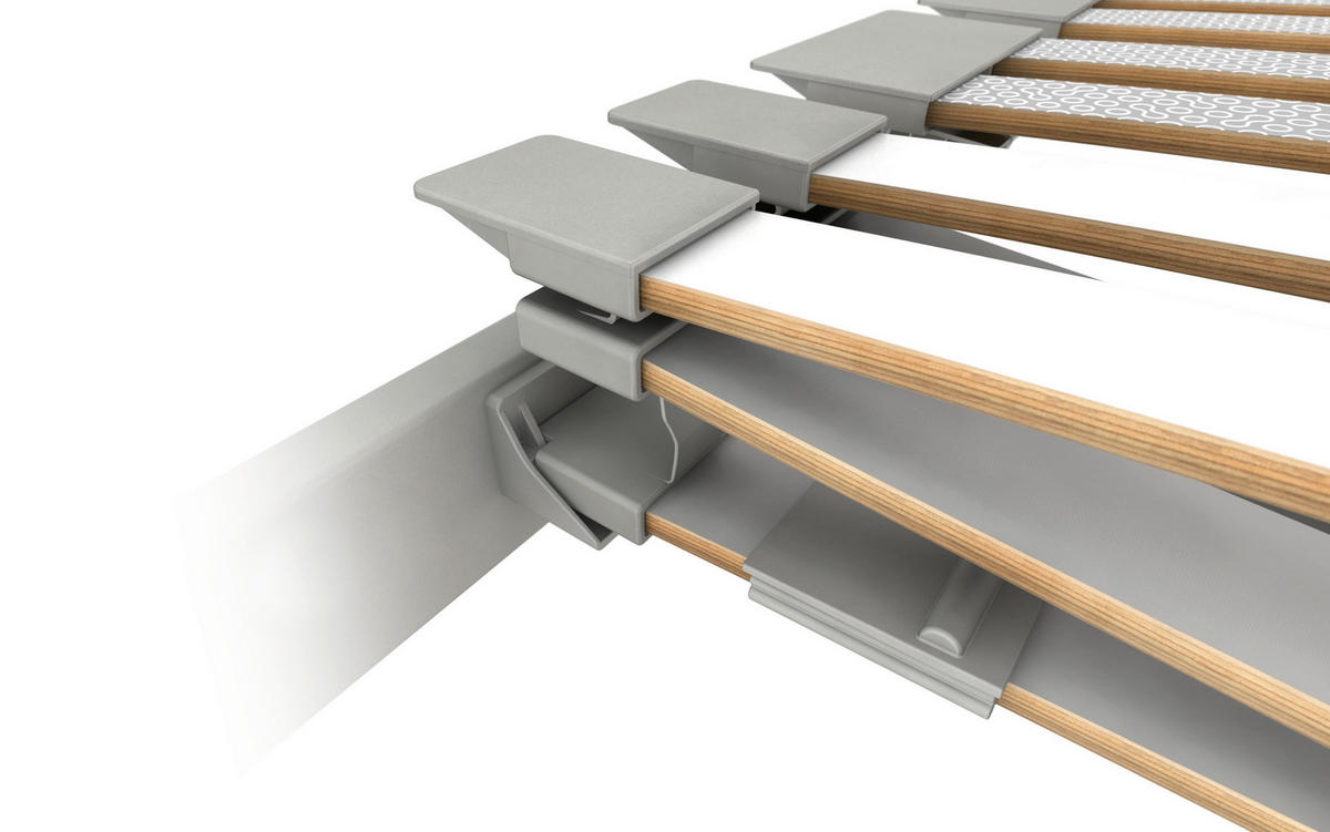 LATTENROST 90/200 cm Kopfteil, Fußteil verstellbar, Buche  - Birkefarben/Grauweiß, Basics, Holz (90/200cm) - Schlaraffia