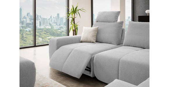 ECKSOFA in Velours Silberfarben 326/236 cm - Silberfarben/Schwarz, Design, Kunststoff/Textil (326/236cm) - Xora