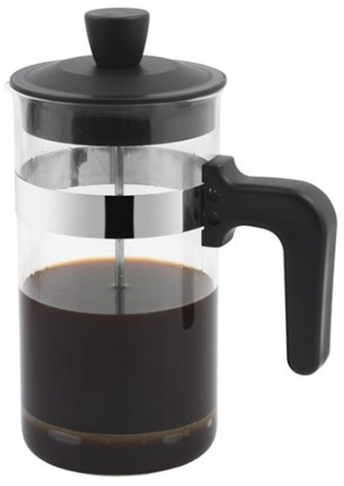 KAFFEPRESS  - kromfärg/svart, Basics, metall/glas (12,5/14/11,2cm)