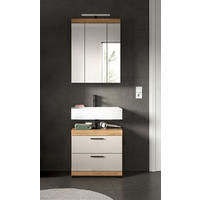 BADEZIMMER 2-teilig  in 60 cm  - Kaschmir/Schwarz, MODERN, Glas/Holzwerkstoff (60cm) - MID.YOU