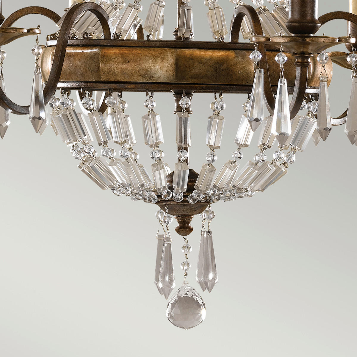 KRONLEUCHTER Elstead Bellini 68.6/81.5 cm   - Bronzefarben, KONVENTIONELL, Glas/Metall (68.6/81.5cm) - Elstead Lighting