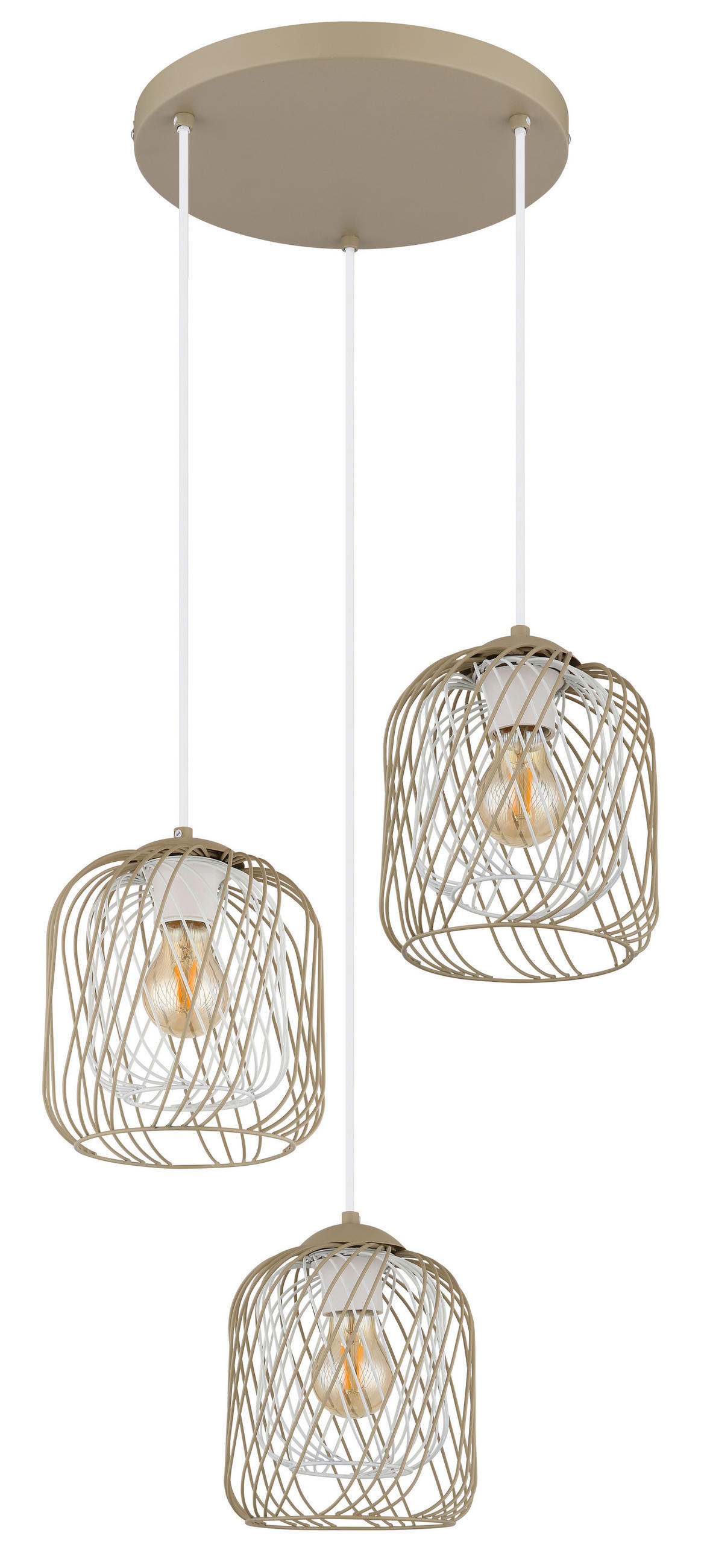 HÄNGLAMPA DICHTI 39,4/150 cm  - vit/sandfärgad, Basics, metall/plast (39,4/150cm) - Globo