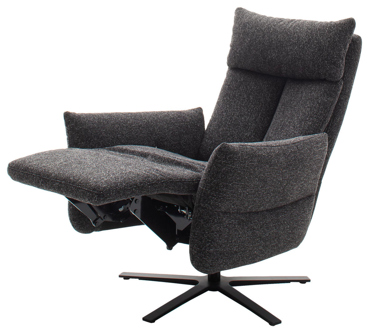 FERNSEHSESSEL in Chenille Graphitfarben  - Schwarz/Graphitfarben, Design, Textil/Metall (74/115/85cm) - Schöner Wohnen
