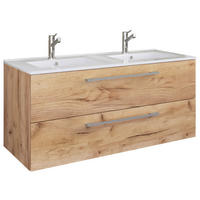 WASCHTISCHKOMBI 111 cm  - Honigeiche/Weiß, MODERN, Keramik/Holzwerkstoff (111cm) - MID.YOU