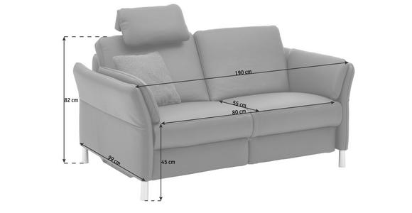 3-SITZER-SOFA in Echtleder Cognac - Cognac/Alufarben, Design, Leder/Metall (190/82/99cm) - Dieter Knoll
