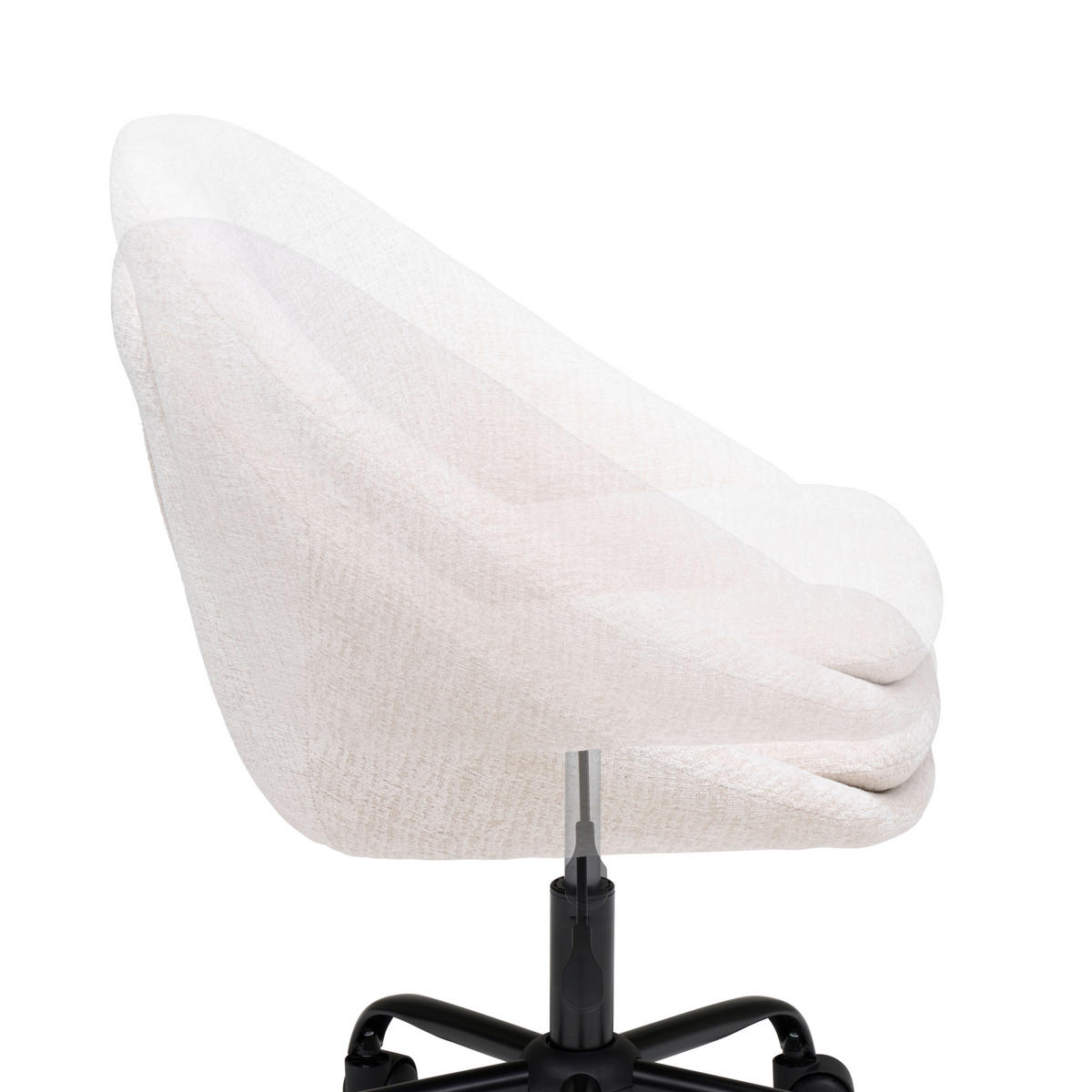 VRTLJIVI STOL kovina, tekstil bela, bež  - črna/bela, Moderno, kovina/umetna masa (62/79/87/61cm) - MID.YOU