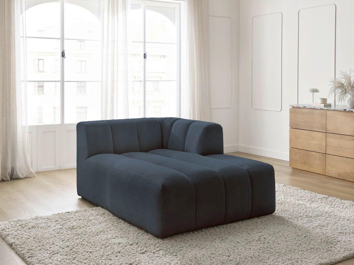 SOFAELEMENT ANNECY Bouclé Dunkelblau  - Schwarz/Dunkelblau, MODERN, Kunststoff/Textil (120/72/170cm)
