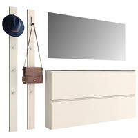 GARDEROBE 4-teilig 170/185/33 cm  - Sandfarben, Design, Glas/Holzwerkstoff (170/185/33cm) - Moderano