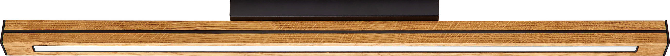 LED-DECKENLEUCHTE Dana 100/7/4 cm   - Schwarz/Braun, Basics, Holz/Kunststoff (100/7/4cm) - Herzblut