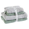 FROTTIERSET SET VIENNA STYLE Grün, Hellgrau 4-teilig  - Hellgrau/Grün, Basics, Textil - Vossen