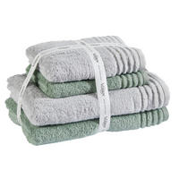 SADA RUČNÍKŮ A OSUŠEK, zelená, světle šedá - zelená/světle šedá, Basics, textil - Vossen