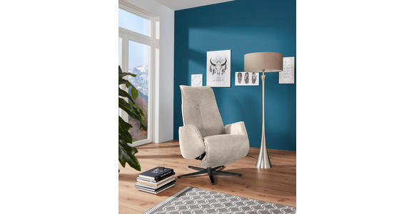 RELAXSESSEL in Leder Creme - Anthrazit/Creme, Design, Leder/Metall (71/114/84cm) - Johann Jakob