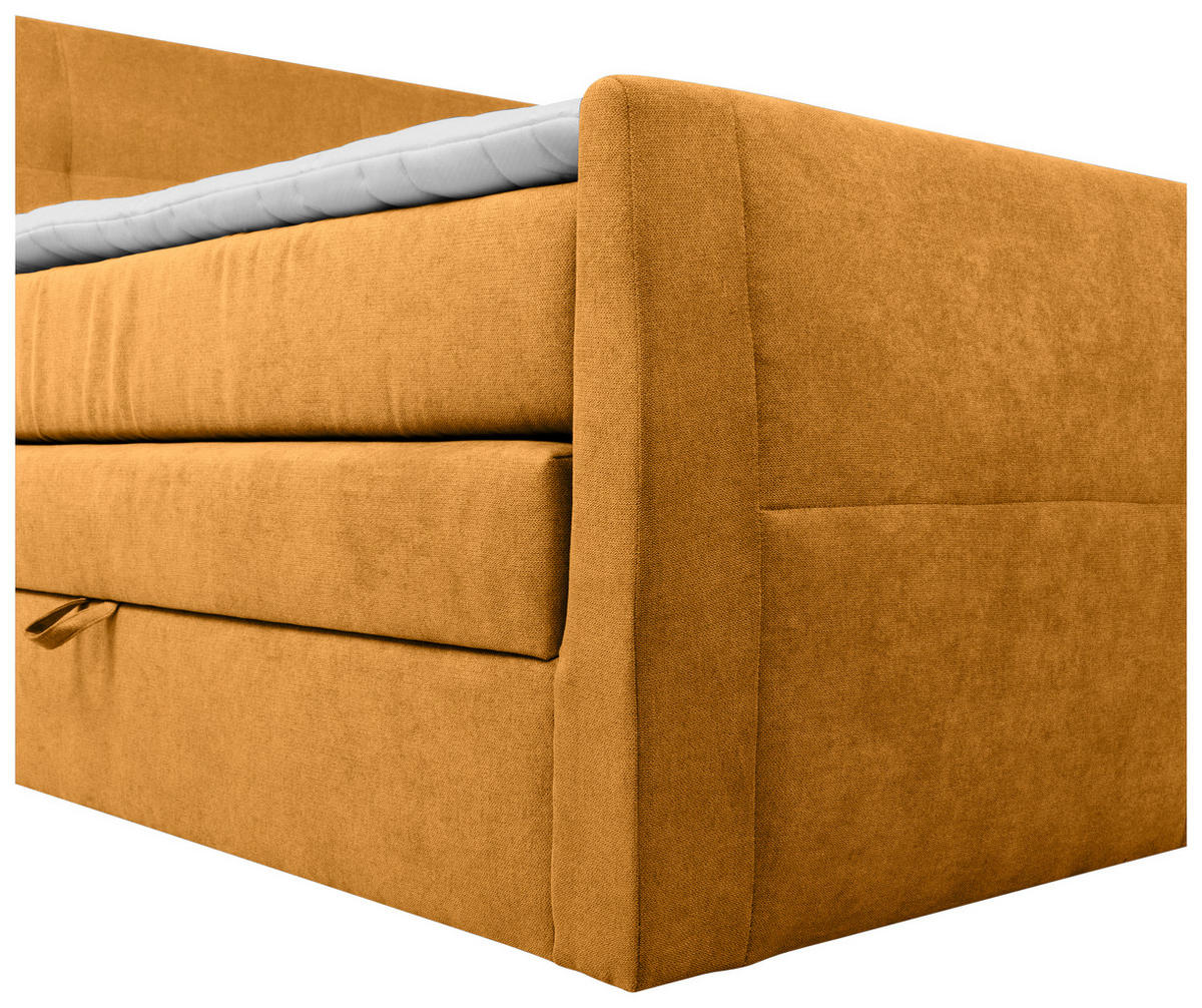 BOXSPRINGBETT 140/200 cm  in Gelb  - Gelb/Schwarz, KONVENTIONELL, Kunststoff/Textil (140/200cm) - Boxxx