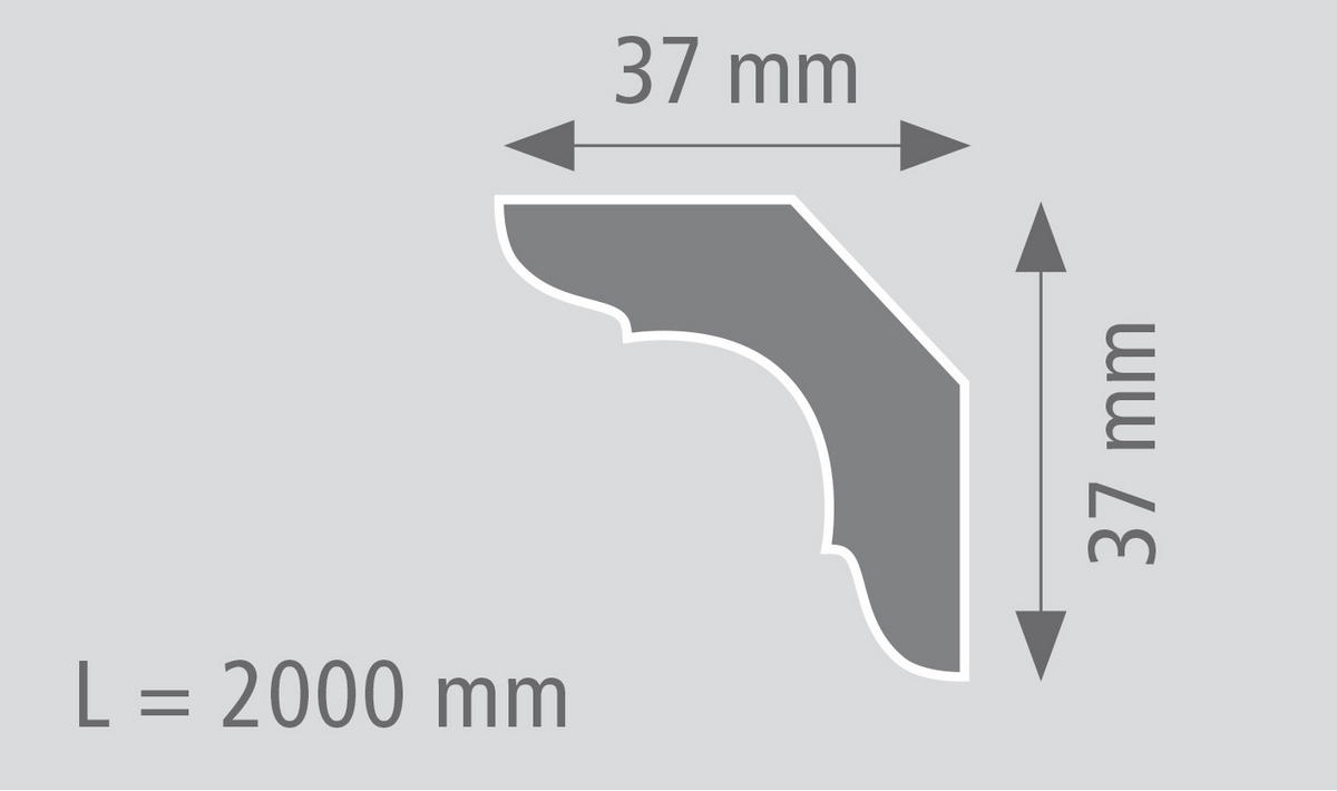 ZIERLEISTE 200/3,7/3,7 cm Weiß Kunststoff  - Weiß, MODERN, Kunststoff (200/3,7/3,7cm)