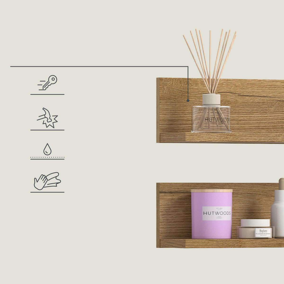 BADEZIMMERREGAL 32/12/14 cm  - Eichefarben, Trend, Holzwerkstoff (32/12/14cm) - MID.YOU