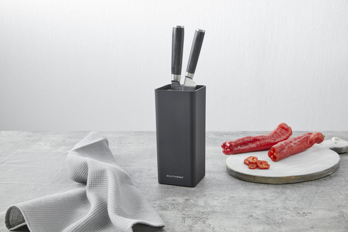 MESSERBLOCK  - Schwarz, Design, Kunststoff (22,8/10,7/10,7cm) - Echtwerk