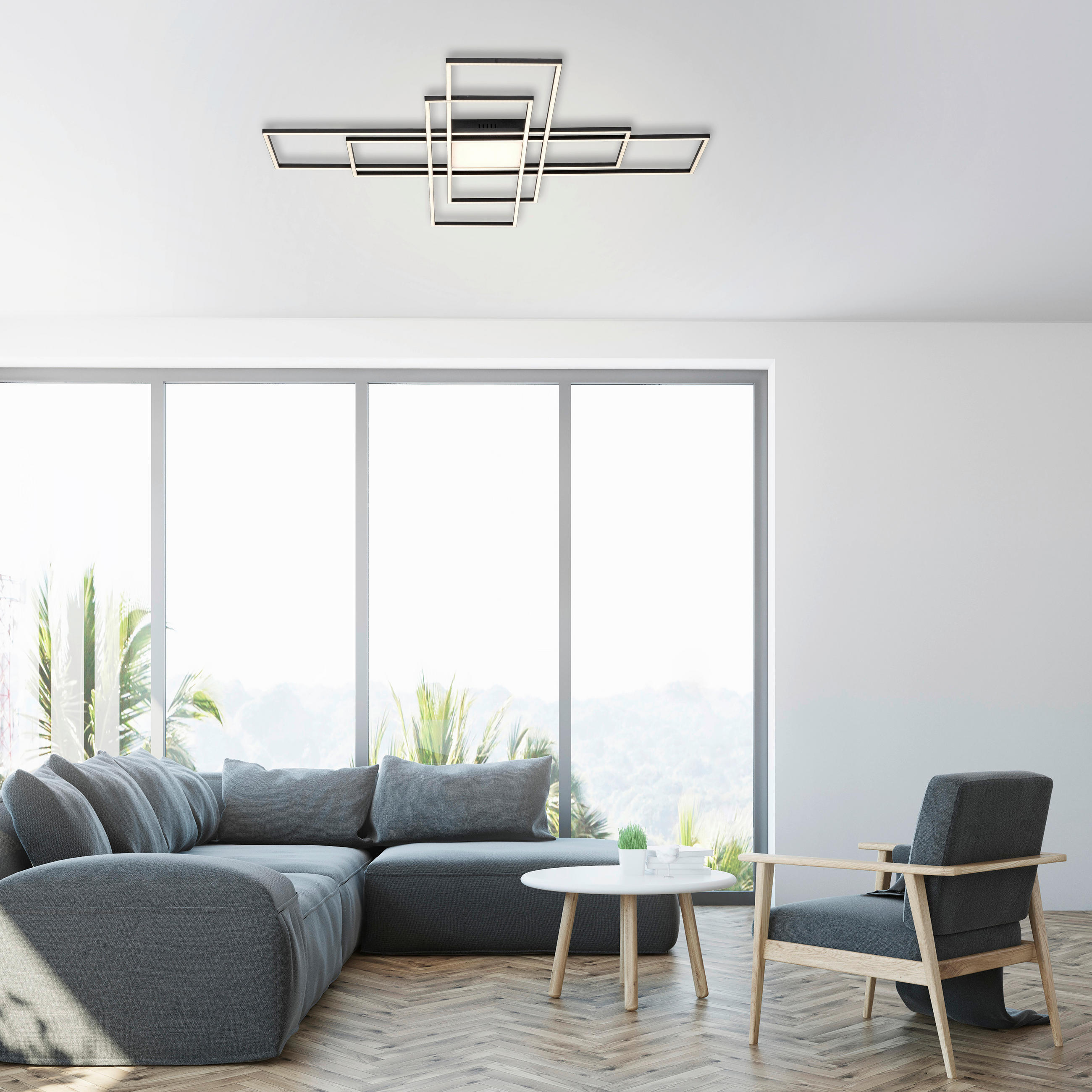 LED-DECKENLEUCHTE 110/110/6 cm    - Design, Kunststoff/Metall (110/110/6cm)