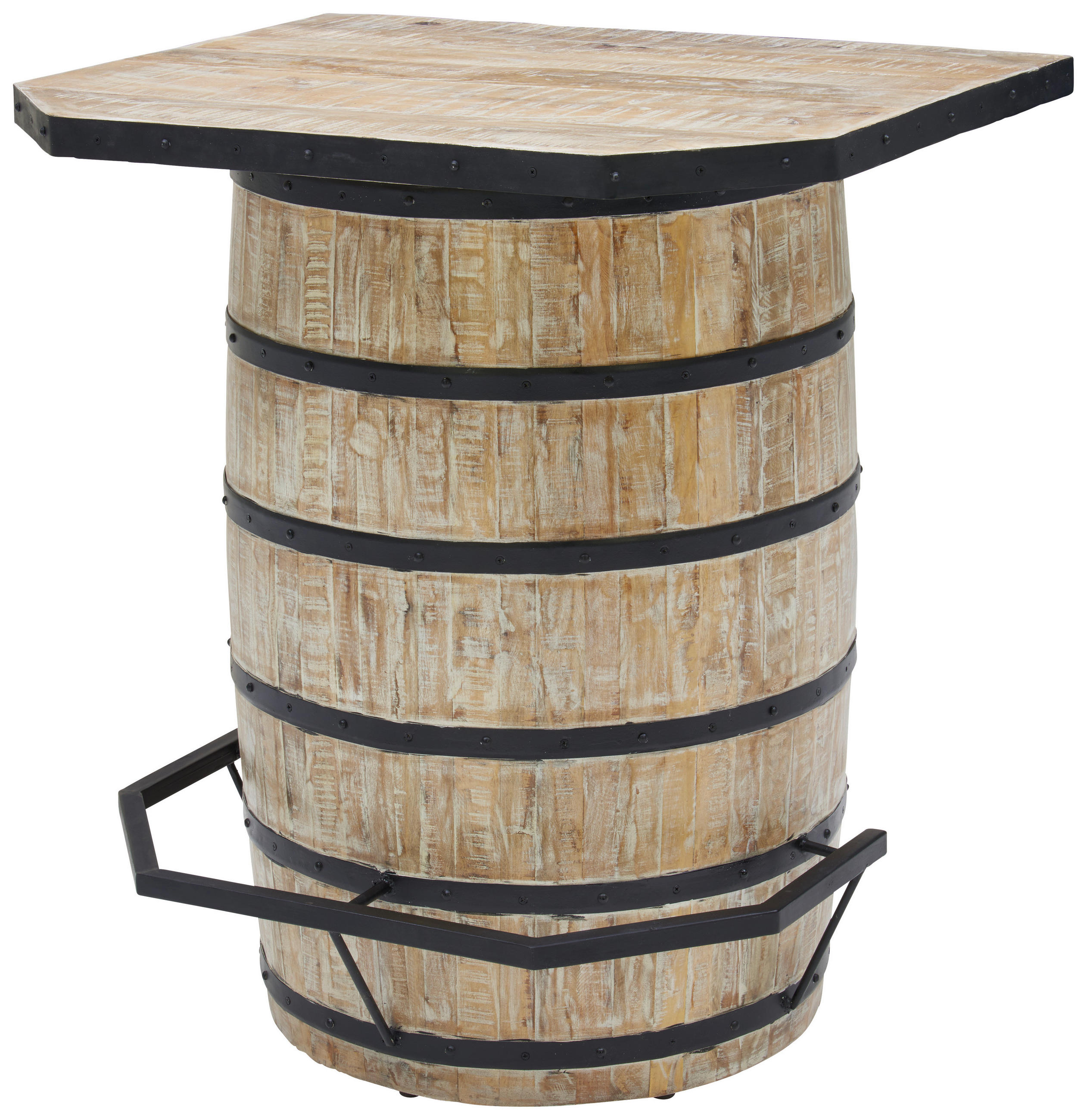 BAR  prirodna boja, crna   - prirodna boja/crna, Lajfstajl, drvo/metal (90/102/75cm)