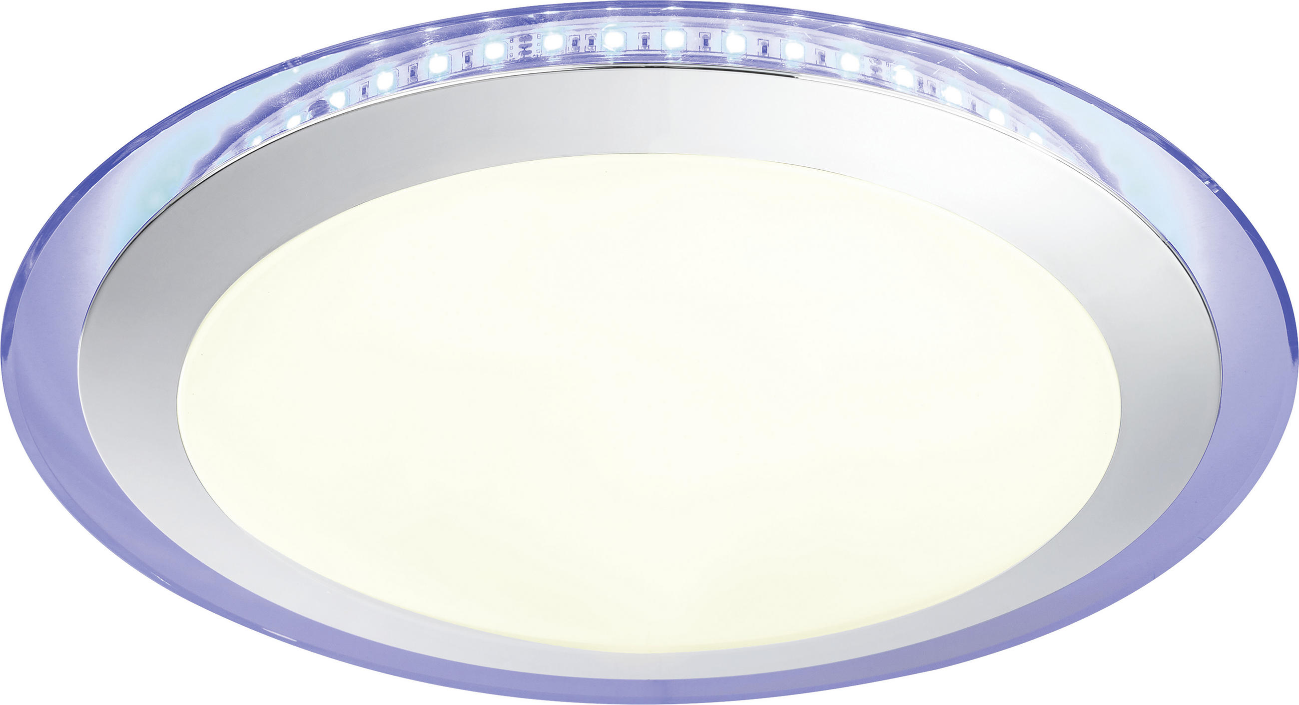 LED-DECKENLEUCHTE 30 W 42,5 cm - Chromfarben/Opal, Trend, Kunststoff/Metall (42,5cm) - Novel
