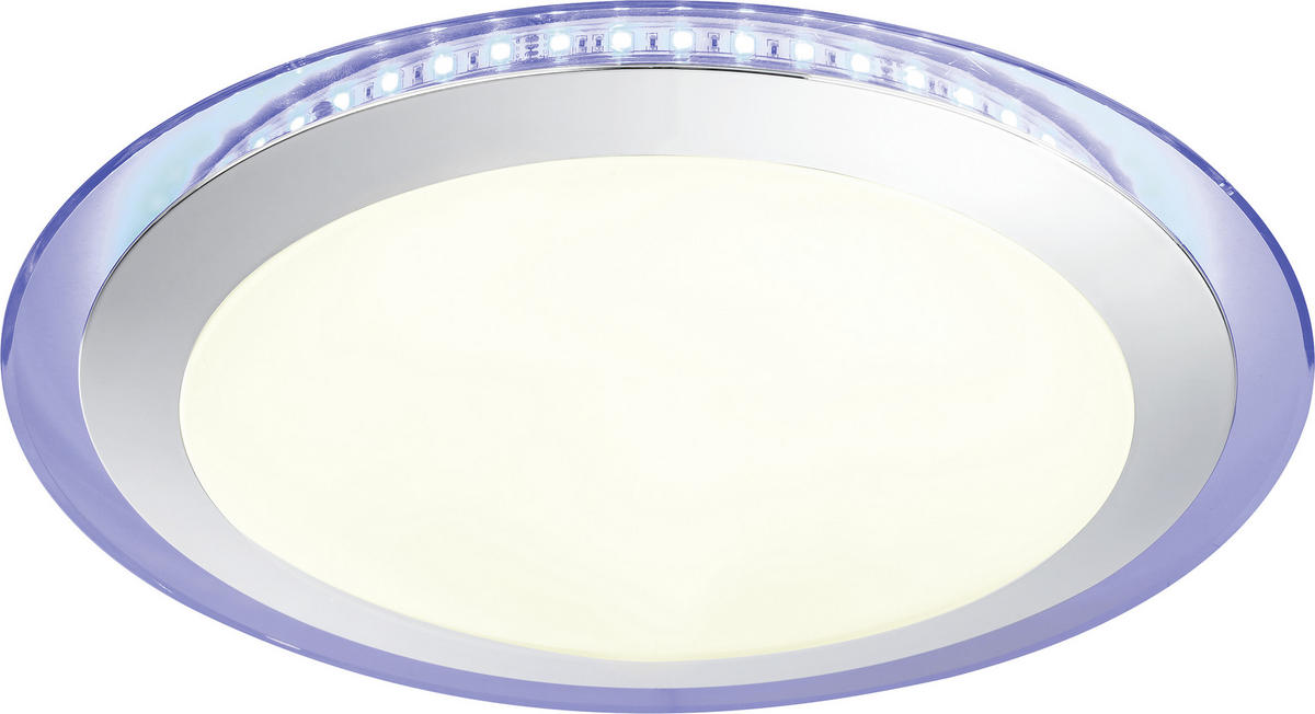 LED-DECKENLEUCHTE 30 W   42,5 cm   - Chromfarben/Opal, Trend, Kunststoff/Metall (42,5cm) - Novel