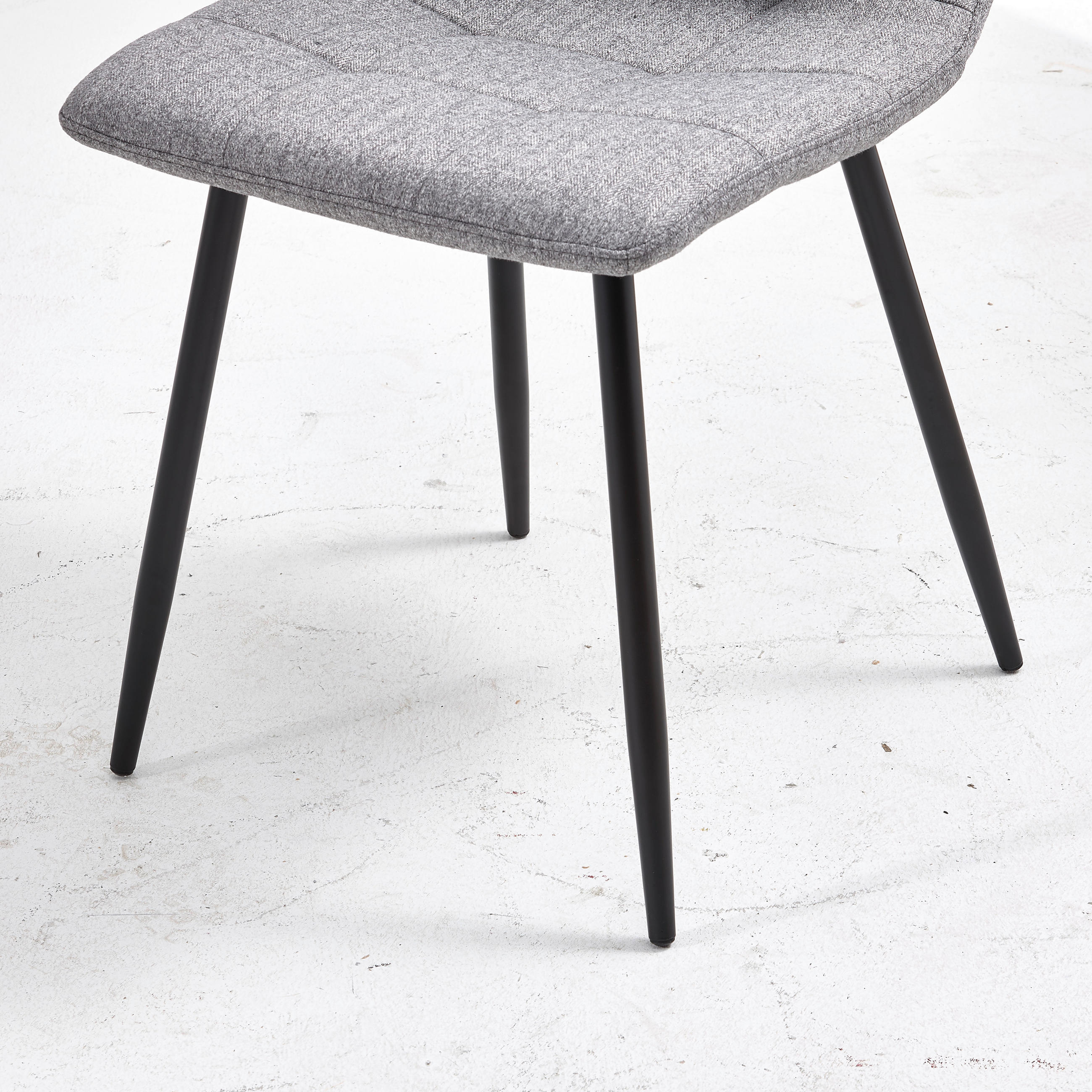 STUHL in Eisen Webstoff - Schwarz/Grau, Lifestyle, Textil/Metall (44,5/86/54,5cm) - Livetastic
