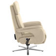 RELAXSESSEL in Leder Ecru  - Ecru/Edelstahlfarben, Design, Leder/Metall (70/124/85cm) - Cantus