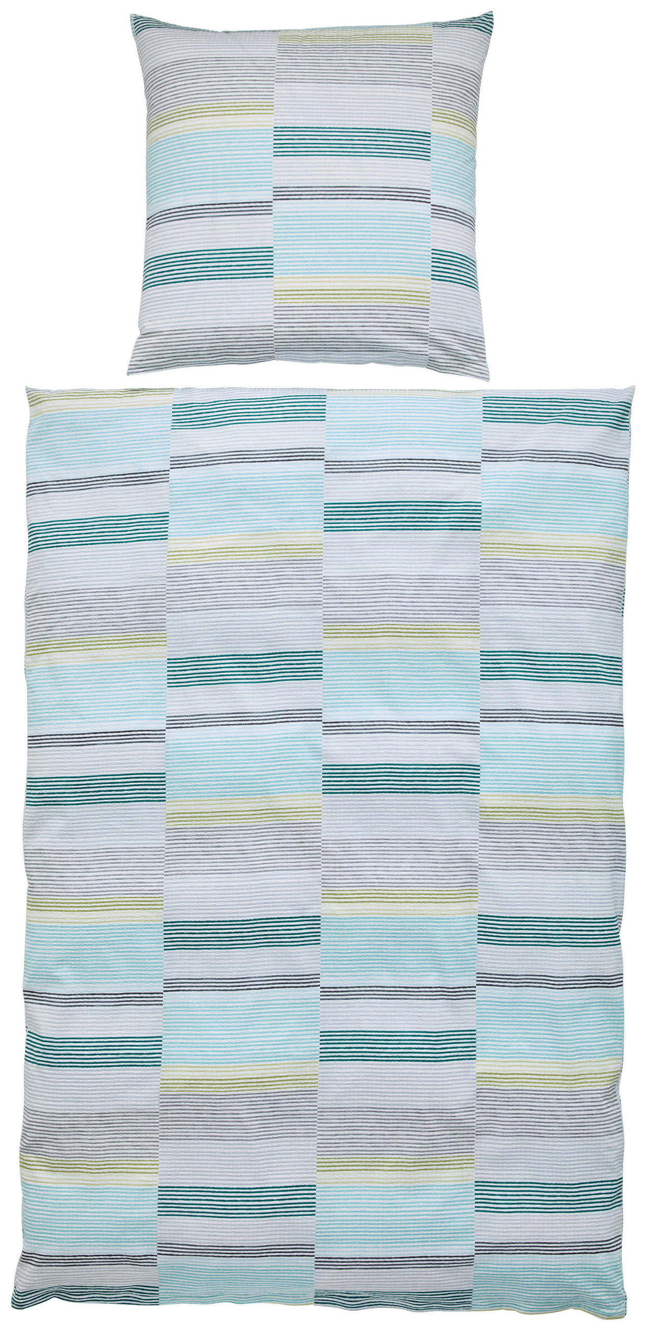 BETTWÄSCHE TANGO Seersucker 135/200 cm  - Grau/Grün, Design, Textil (135/200cm) - Janine