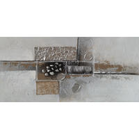 ÖLGEMÄLDE Abstraktes  - Silberfarben/Schwarz, Design, Holz/Textil (120/55/3cm) - Monee