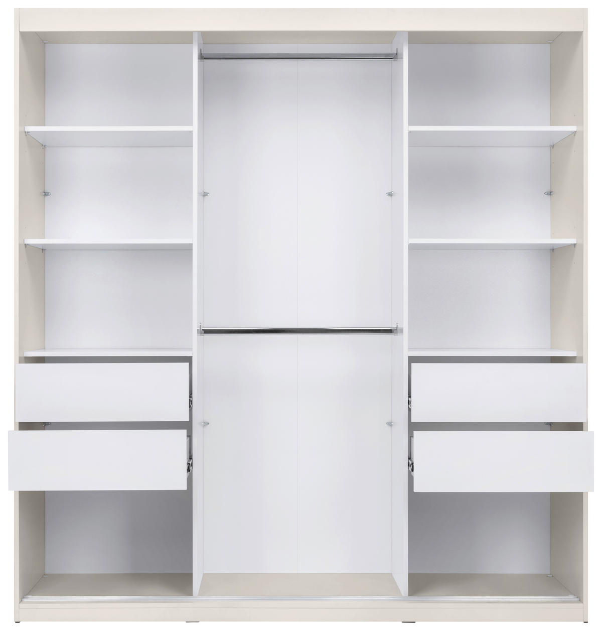 SCHIEBETÜRENSCHRANK 200/215/59,5 cm 3-türig  - Kaschmir/Schwarz, MODERN, Holzwerkstoff/Metall (200/215/59,5cm) - MID.YOU