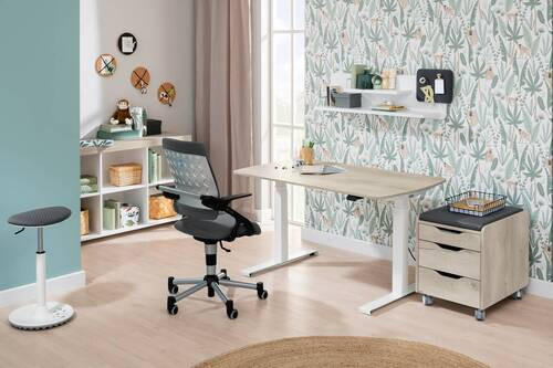 HOCKER in Metall, Kunststoff, Textil Grau, Weiß  - Weiß/Grau, Design, Kunststoff/Textil (38/52-76,5/27,5cm) - Paidi