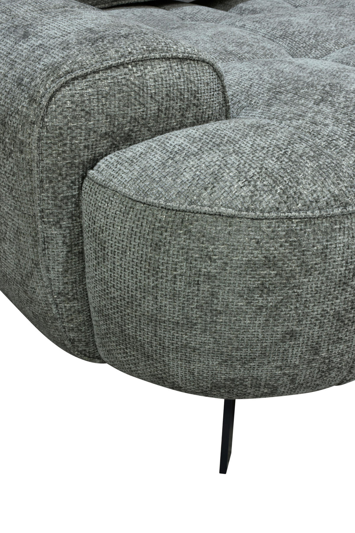 2-SITZER-SOFA Chenille Grau  - Schwarz/Grau, Design, Kunststoff/Textil (230/84/104/111/122cm) - Livetastic