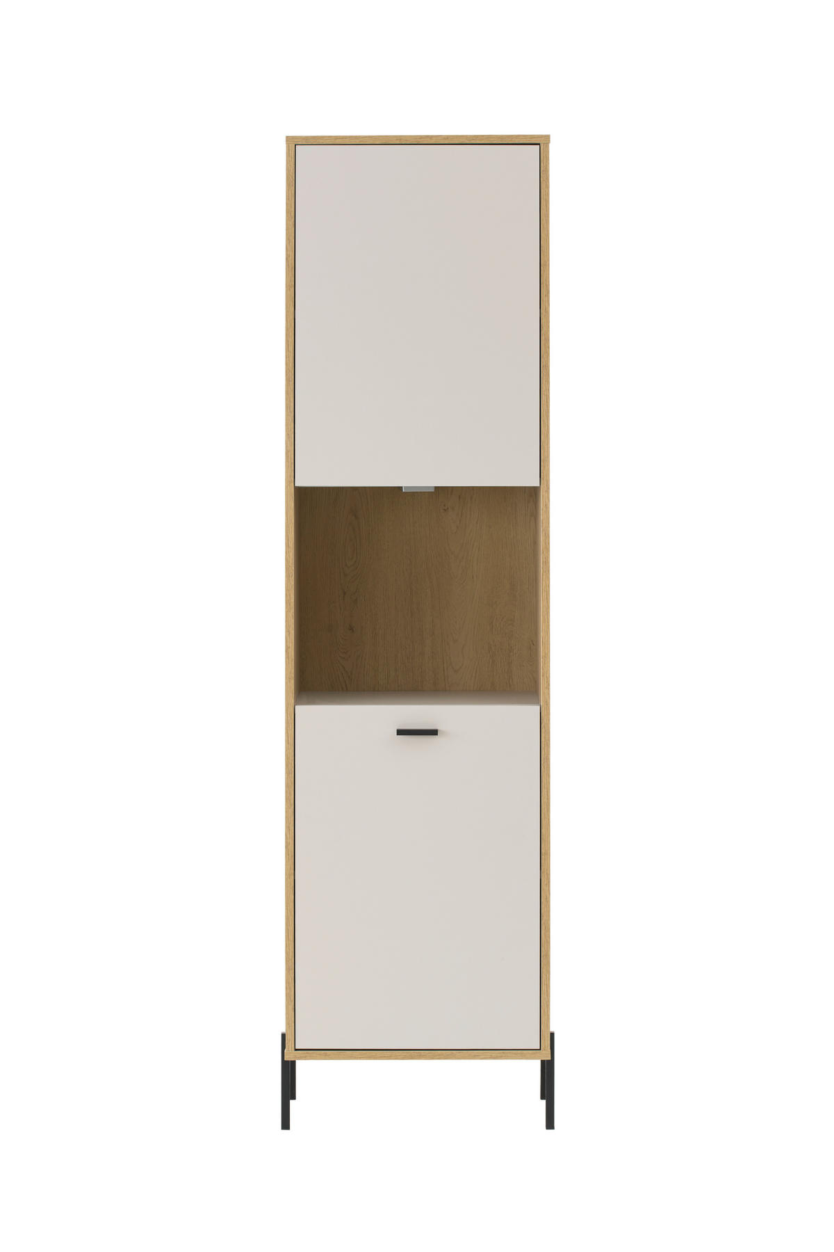VITRINE  in Eichefarben, Kaschmir - Kaschmir/Eichefarben, Design, Holzwerkstoff/Metall (55/206/35cm) - MID.YOU