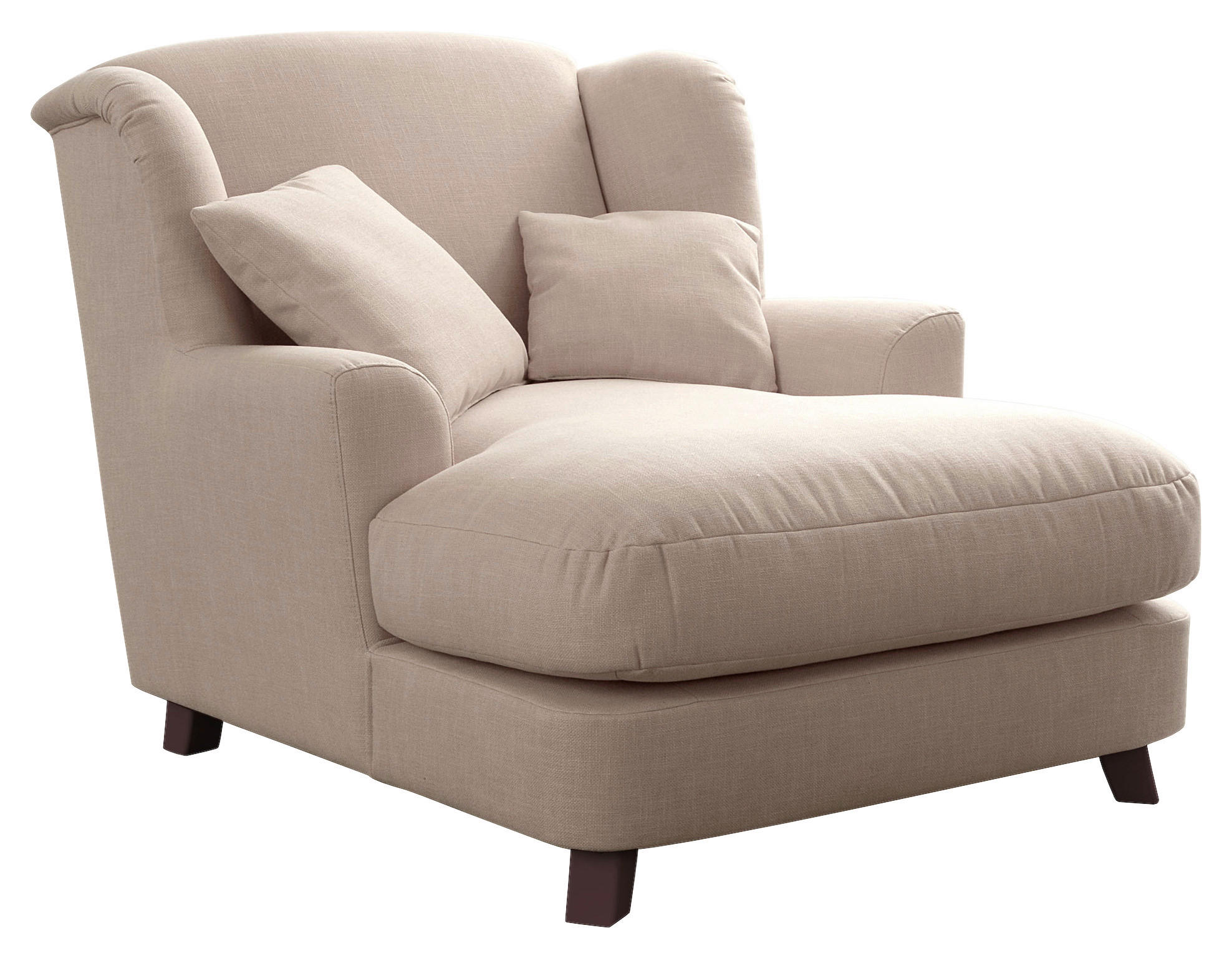 XXL-SESSEL in Beige  - Beige/Dunkelbraun, Modern, Holzwerkstoff/Textil (109/104/145cm) - Sit & More