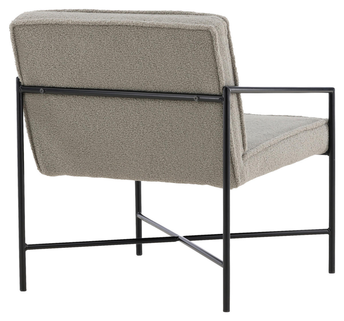 SESSEL in Teddystoff Schwarz, Beige  - Beige/Schwarz, Design, Textil/Metall (66/78/65cm) - Livetastic