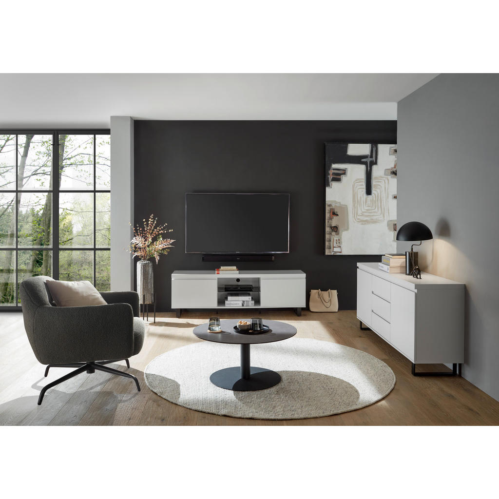 Thumbnail - Sideboard Austin, Schwarz, Weiß, Holzwerkstoff, 2 Fächer, 3 Schubladen, 166x74x40 cm, stehend, Schlafzimmer, Schlafzimme...