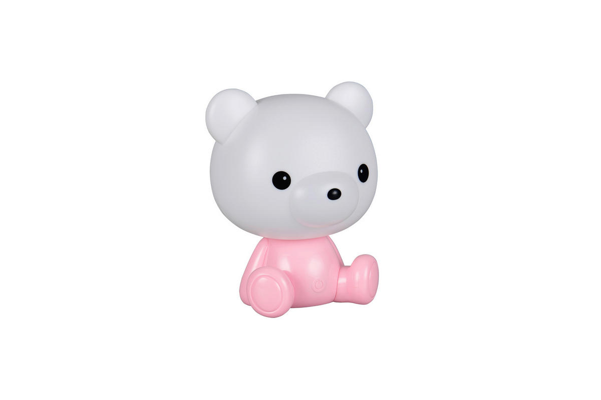 LED-TISCHLEUCHTE Cutie 21/19/25,5 cm  - Pink/Weiß, LIFESTYLE, Kunststoff (21/19/25,5cm)