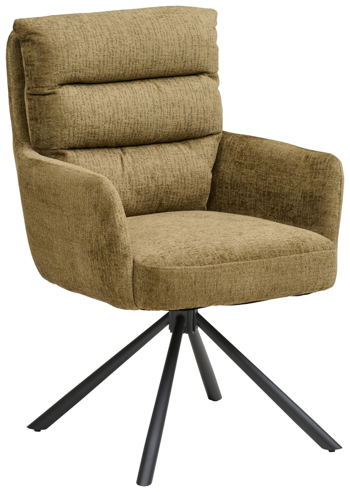 ARMLEHNSTUHL  Sitzfläche 180° drehbar Webstoff  - Schwarz/Grün, Modern, Textil/Metall (57/95/65cm) - MID.YOU