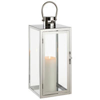 LATERNE - Chromfarben/Silberfarben, LIFESTYLE, Glas/Metall (17/40/17cm) - Ambia Home