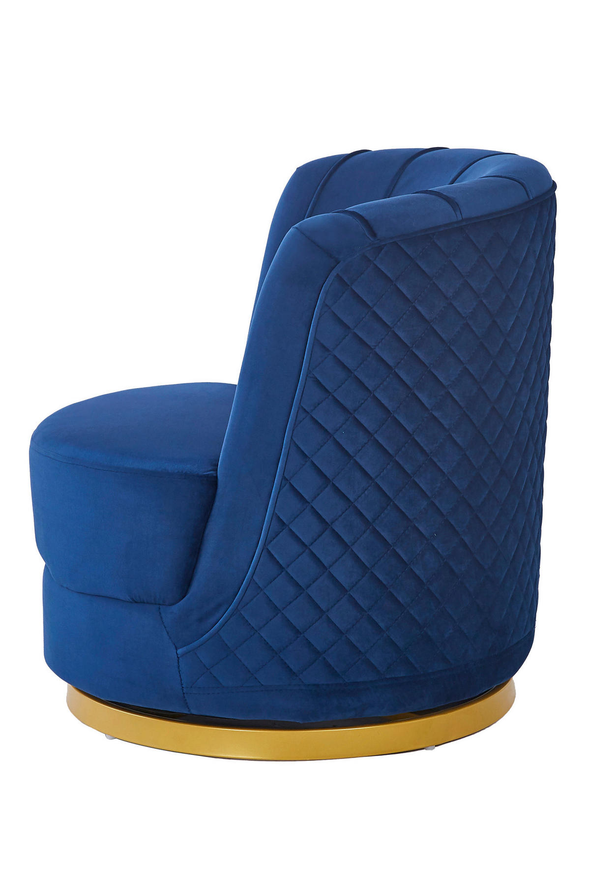 SESSEL in Samt Dunkelblau  - Goldfarben/Dunkelblau, MODERN, Textil/Metall (68/77/57cm) - Livetastic