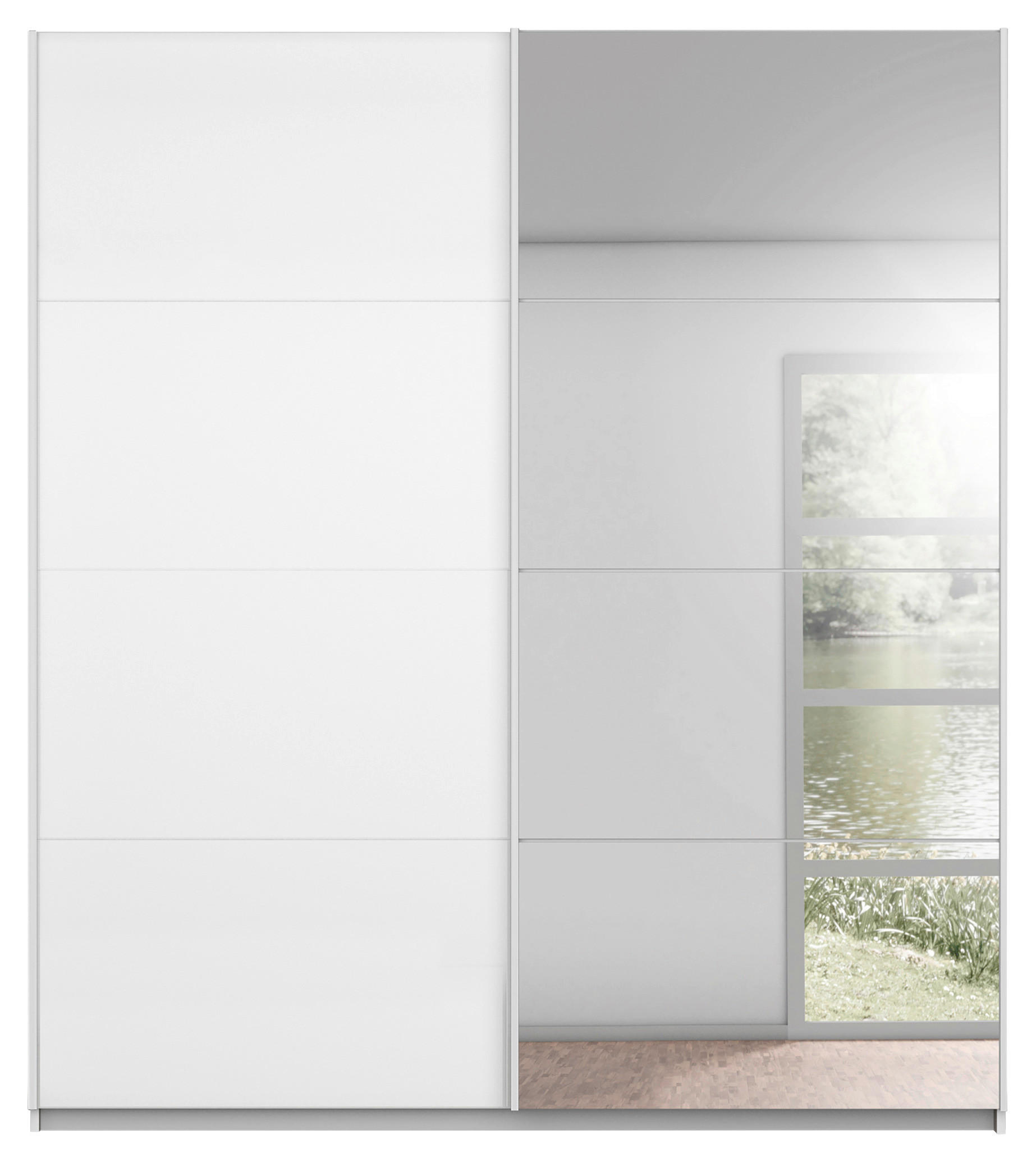 ŠATNÍ SKŘÍŇ SE ZRCADLEM, bílá, 136/209/57 cm - bílá, Design, kov/kompozitní dřevo (136/209/57cm) - Xora