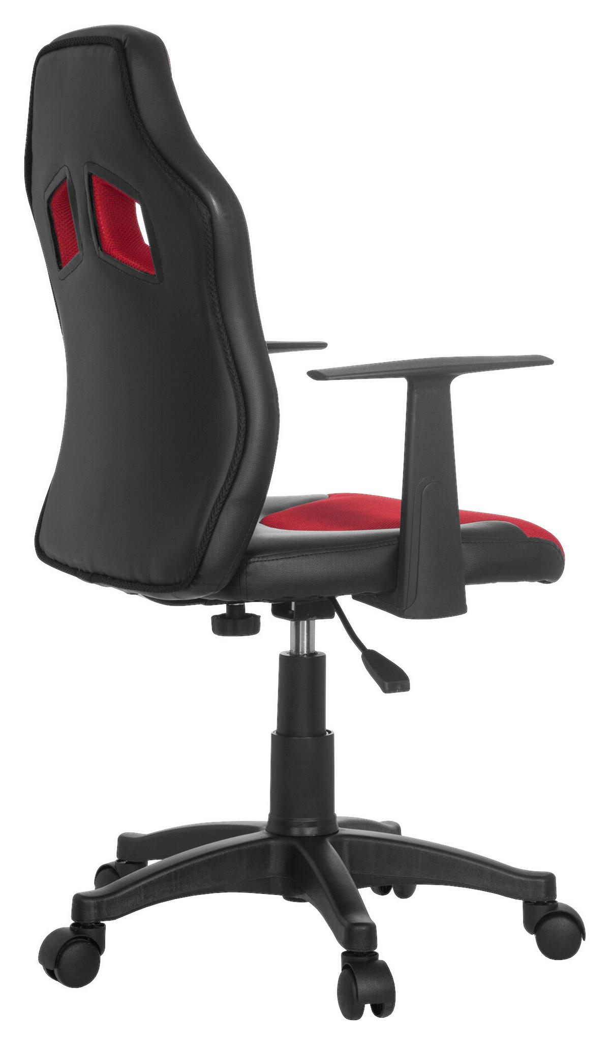 JUGENDDREHSTUHL Rot, Schwarz  - Rot/Schwarz, Basics, Kunststoff (54/90-100/48cm) - MID.YOU