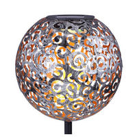 SOLARLEUCHTE - Silberfarben/Schwarz, Basics, Metall (18,5/54cm) - Globo