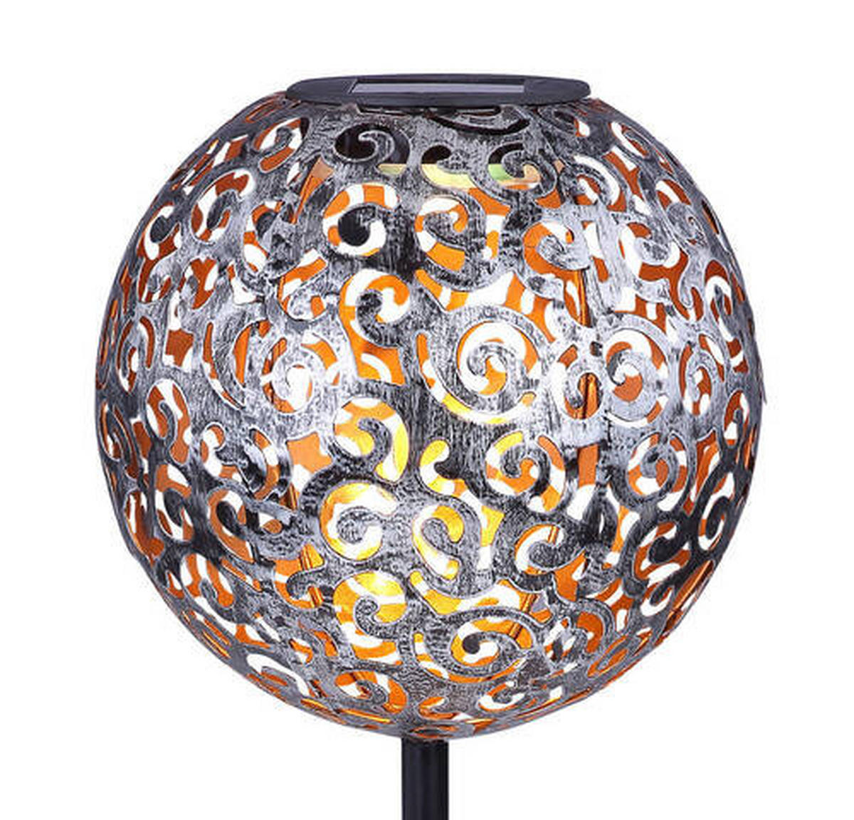 SOLARLEUCHTE - Silberfarben/Schwarz, Basics, Metall (18,5/54cm) - Globo