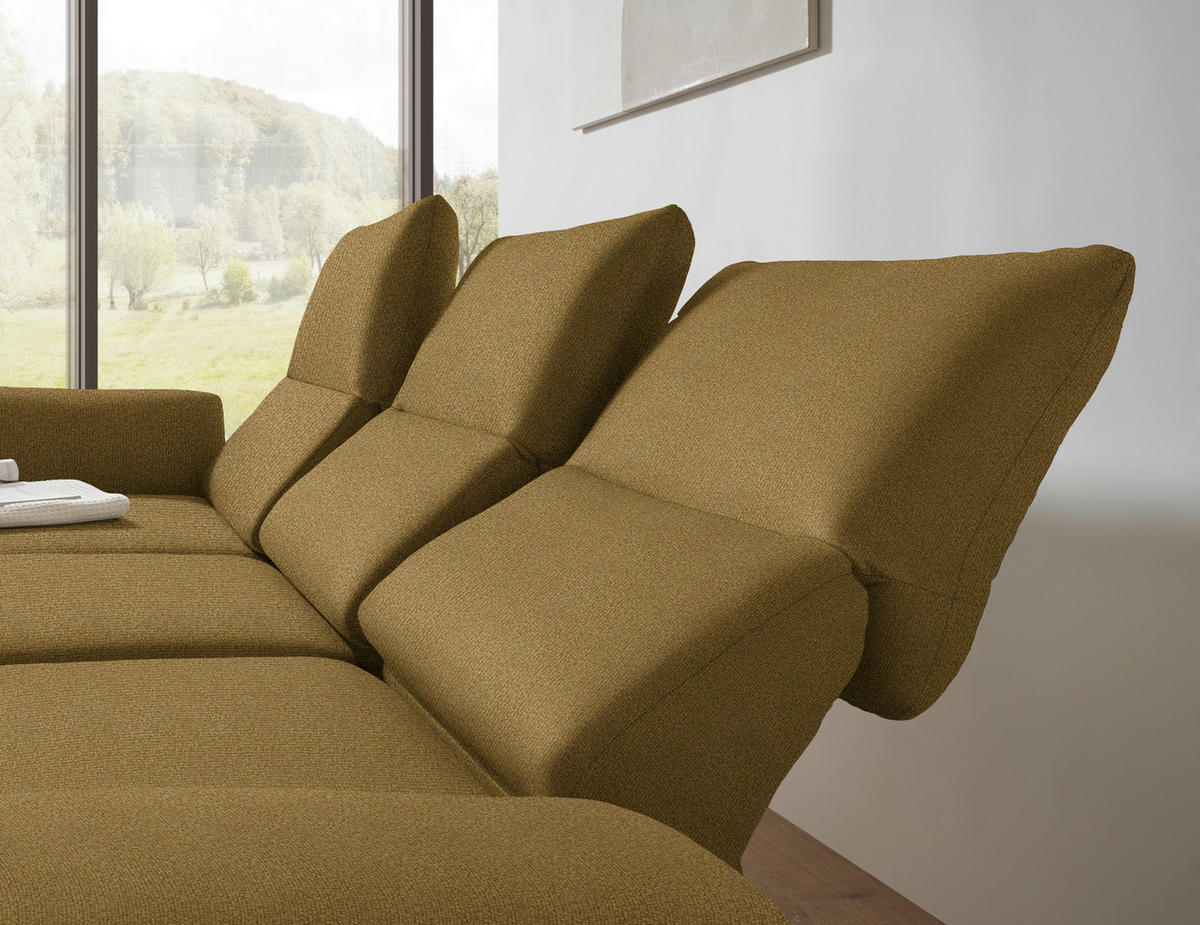 ECKSOFA  in Flachgewebe Schilfgrün  175-224/255-365 cm  - Schilfgrün/Schwarz, Design, Textil/Metall (175-224/255-365cm) - Dieter Knoll